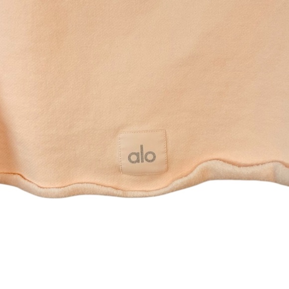 Alo - Women’s ‘Extreme Crop Crewneck’ Sweatshirt in Peachy Glow - Orange, Small - Picture 11 of 14